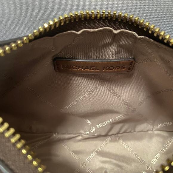 Michael Kors Cora brown mini zip pouchette bag - Picture 7 of 8